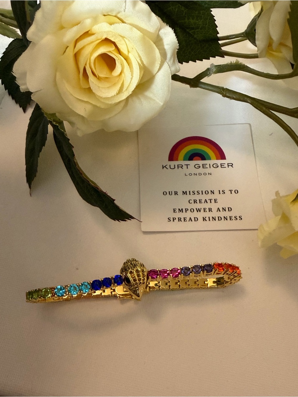 Kurt Geiger London Rainbow Eagle Tennis Bracelet